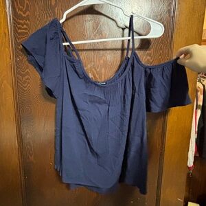 One Clothing Los Angeles Navy Off The Shoulder Blouse Woman’s Size XS